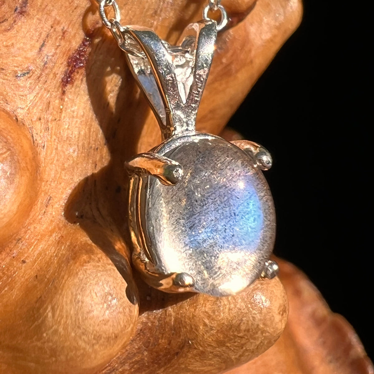 Labradorite Necklace Sterling Silver #8720-Moldavite Life