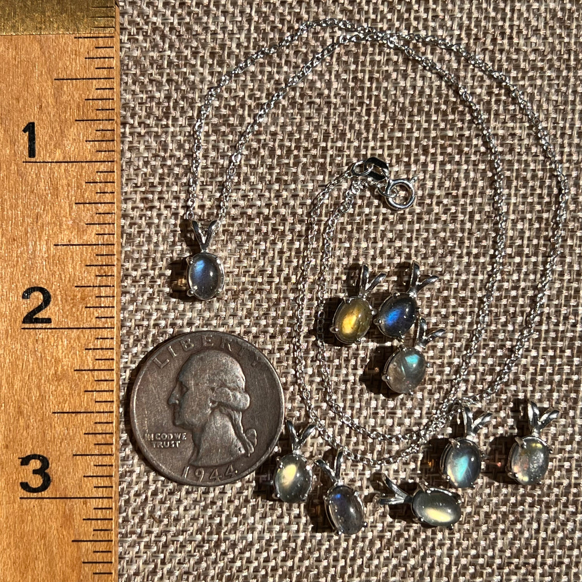 Labradorite Necklace Sterling Silver #8720-Moldavite Life