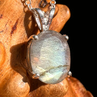 Labradorite Necklace Sterling Silver #8903-Moldavite Life