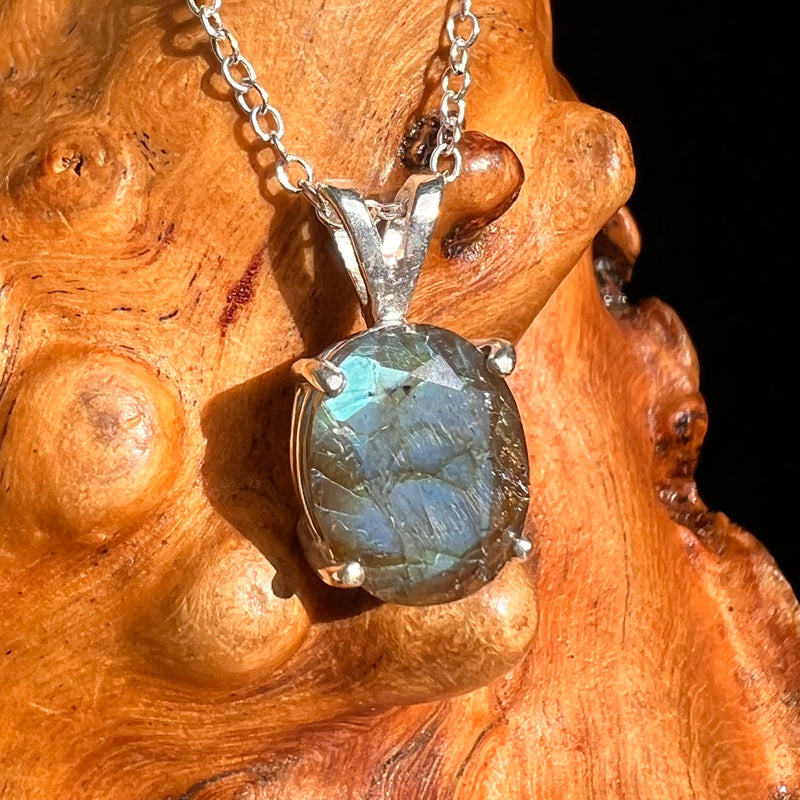 Labradorite Necklace Sterling Silver #8905-Moldavite Life