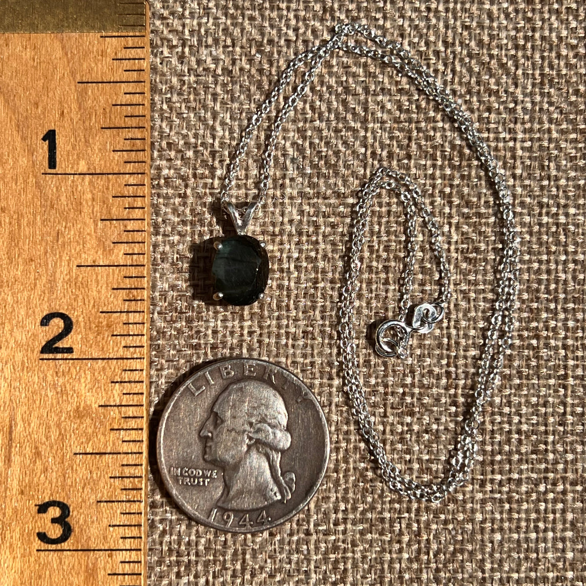 Labradorite Necklace Sterling Silver #8906-Moldavite Life
