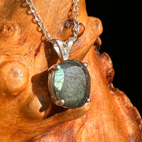 Labradorite Necklace Sterling Silver #8906-Moldavite Life