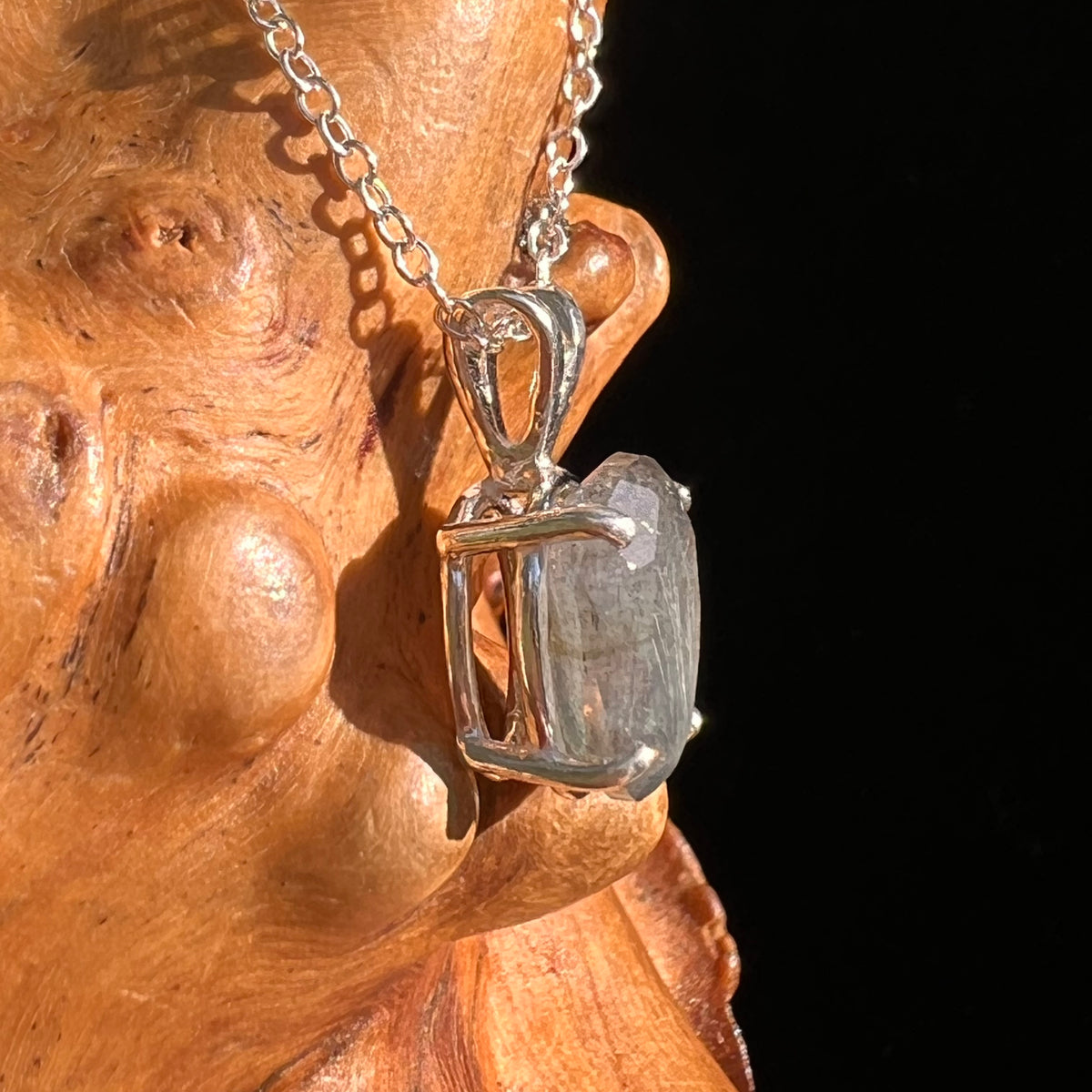 Labradorite Necklace Sterling Silver #8907-Moldavite Life