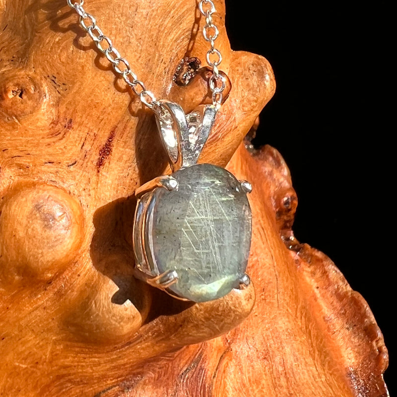 Labradorite Necklace Sterling Silver #8907-Moldavite Life