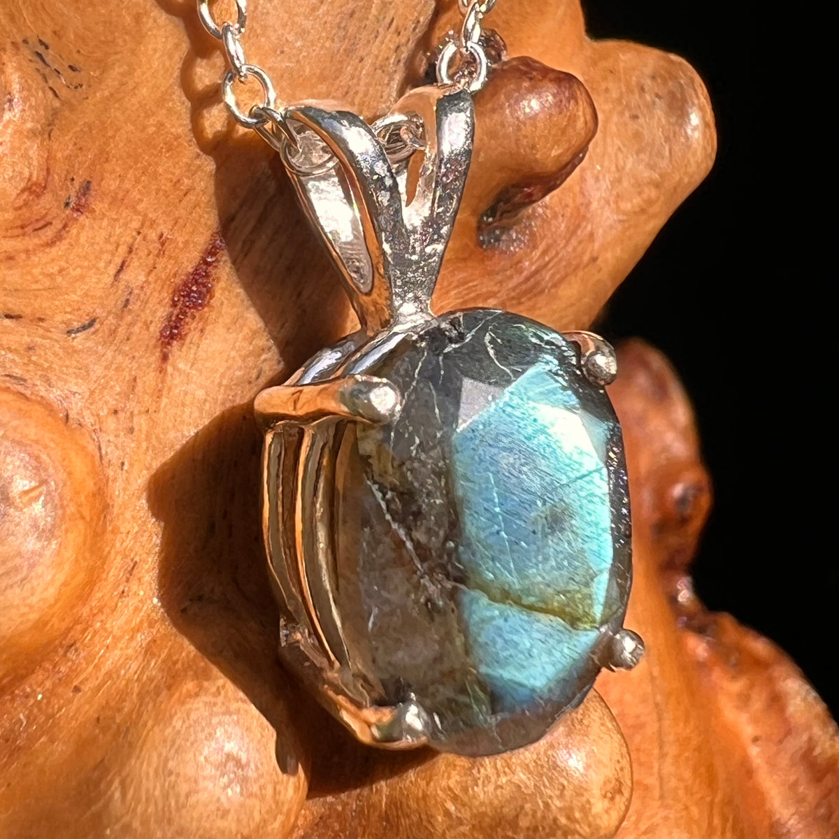 Labradorite Necklace Sterling Silver #8908-Moldavite Life