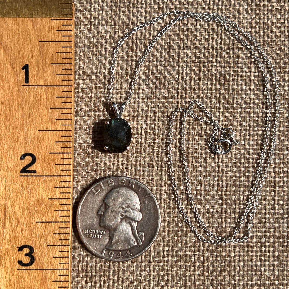Labradorite Necklace Sterling Silver #8908-Moldavite Life