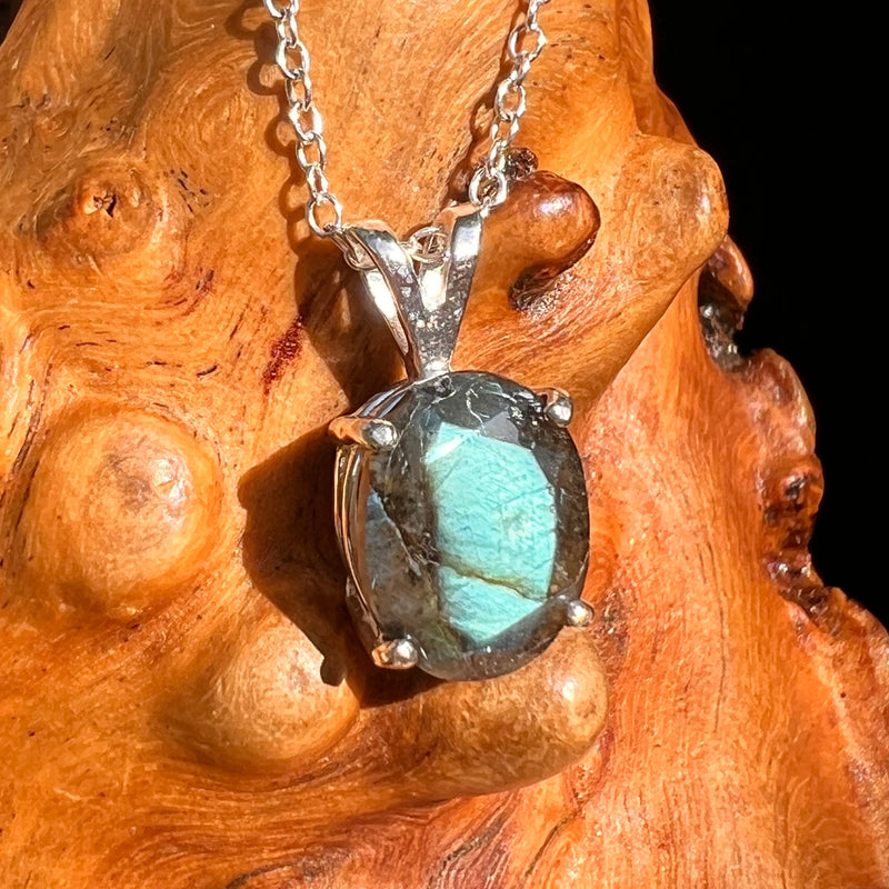 Labradorite Necklace Sterling Silver #8908-Moldavite Life