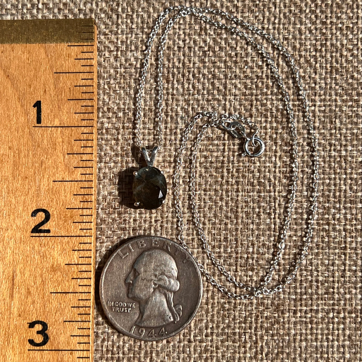 Labradorite Necklace Sterling Silver #8910-Moldavite Life