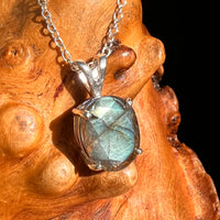 Labradorite Necklace Sterling Silver #8910-Moldavite Life