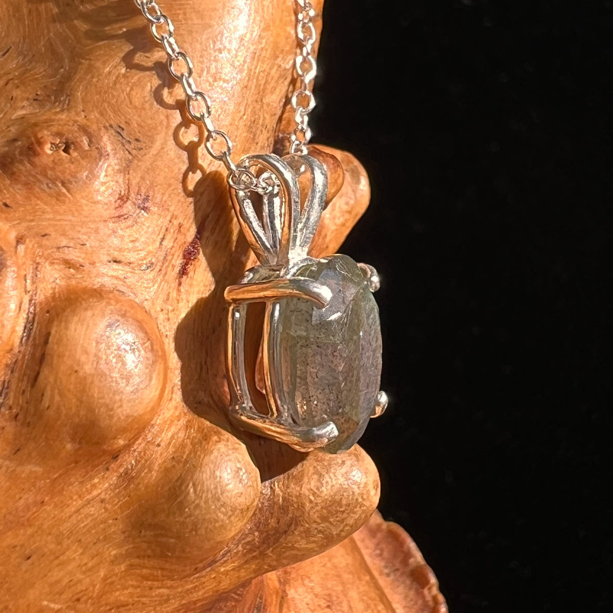 Labradorite Necklace Sterling Silver #8912-Moldavite Life