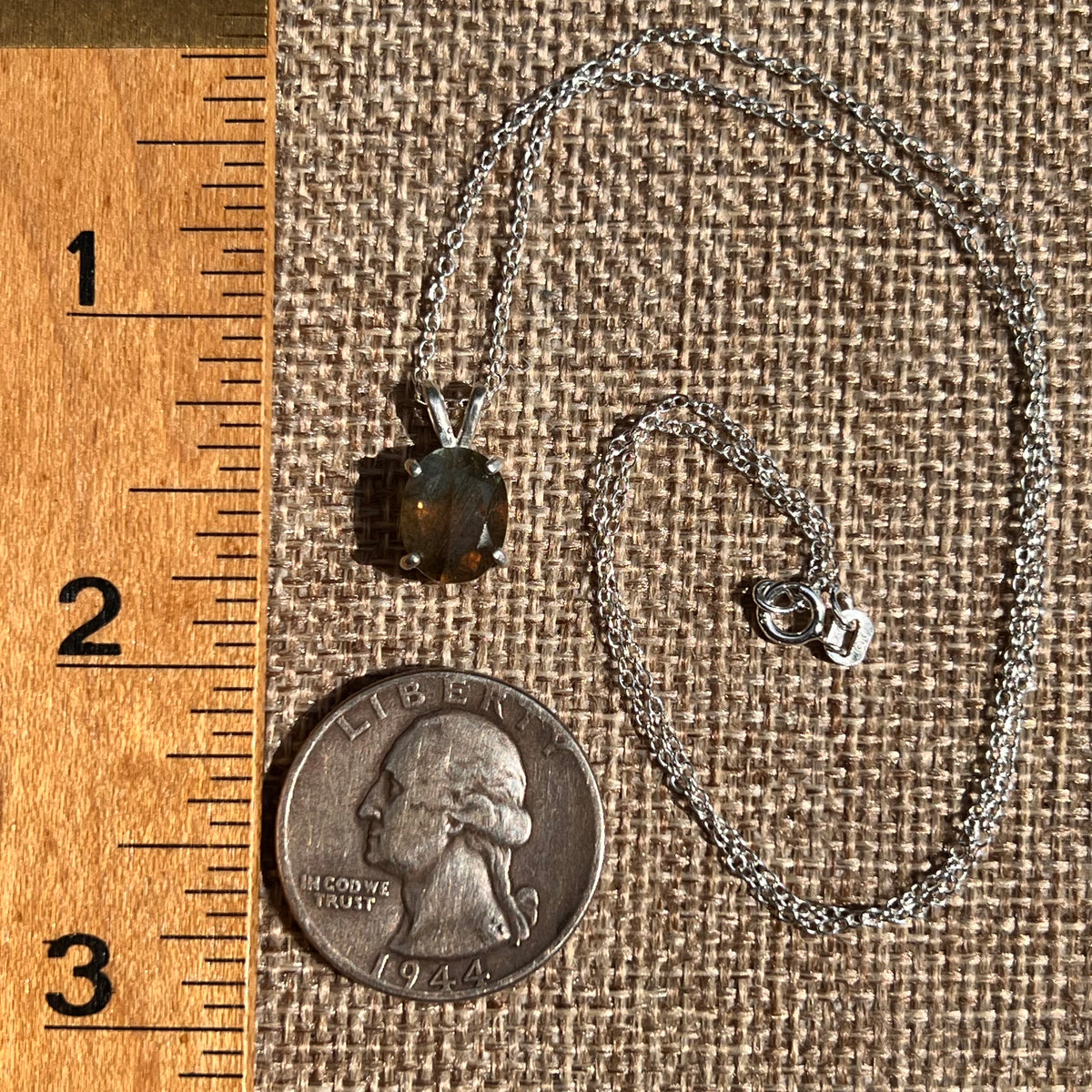 Labradorite Necklace Sterling Silver #8912-Moldavite Life