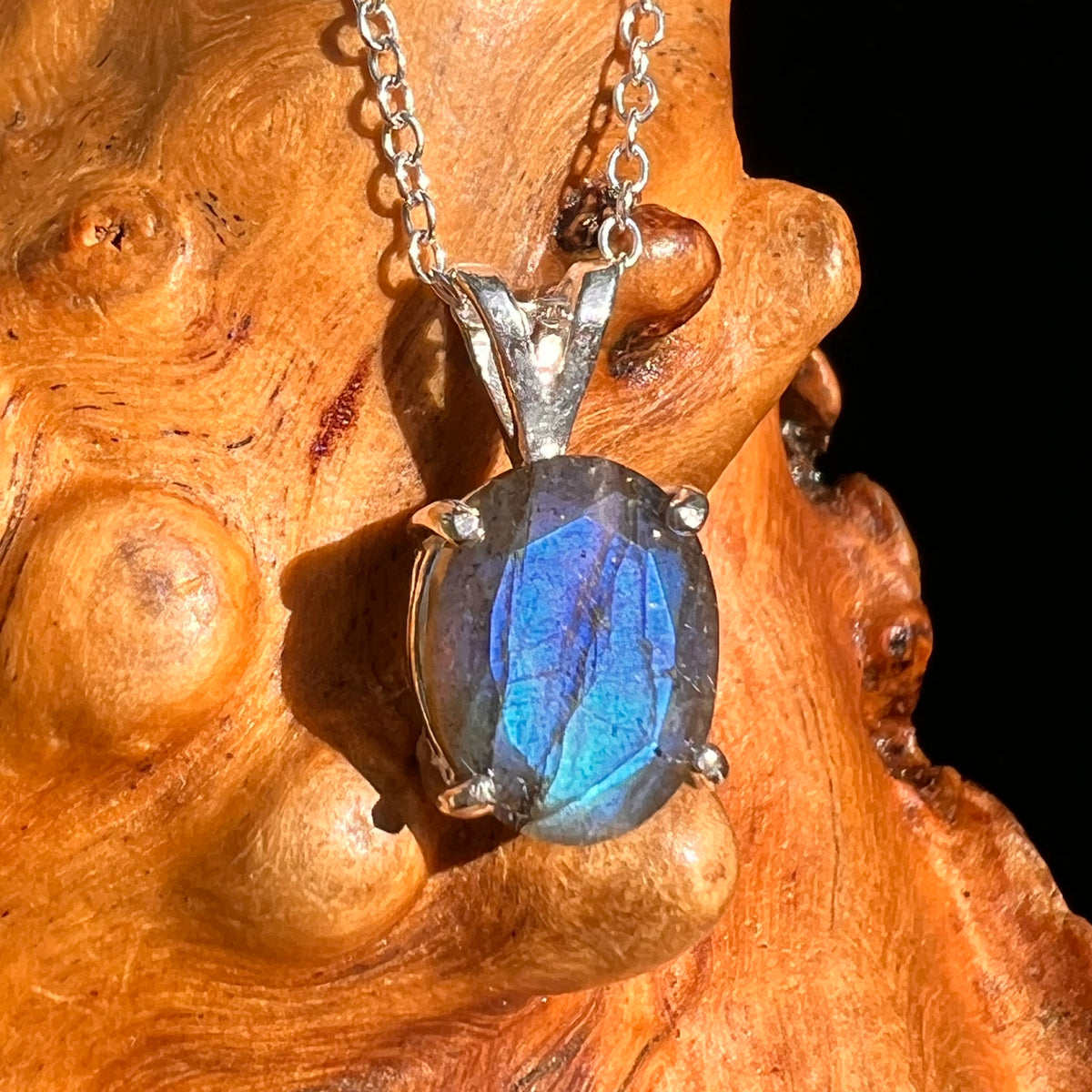 Labradorite Necklace Sterling Silver #8915-Moldavite Life