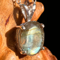 Labradorite Necklace Sterling Silver #8916-Moldavite Life