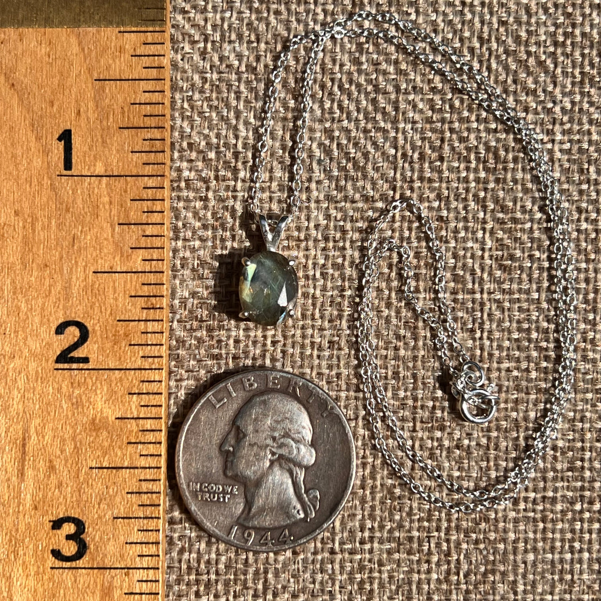 Labradorite Necklace Sterling Silver #8917-Moldavite Life