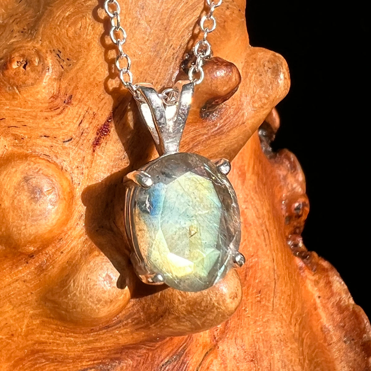 Labradorite Necklace Sterling Silver #8917-Moldavite Life