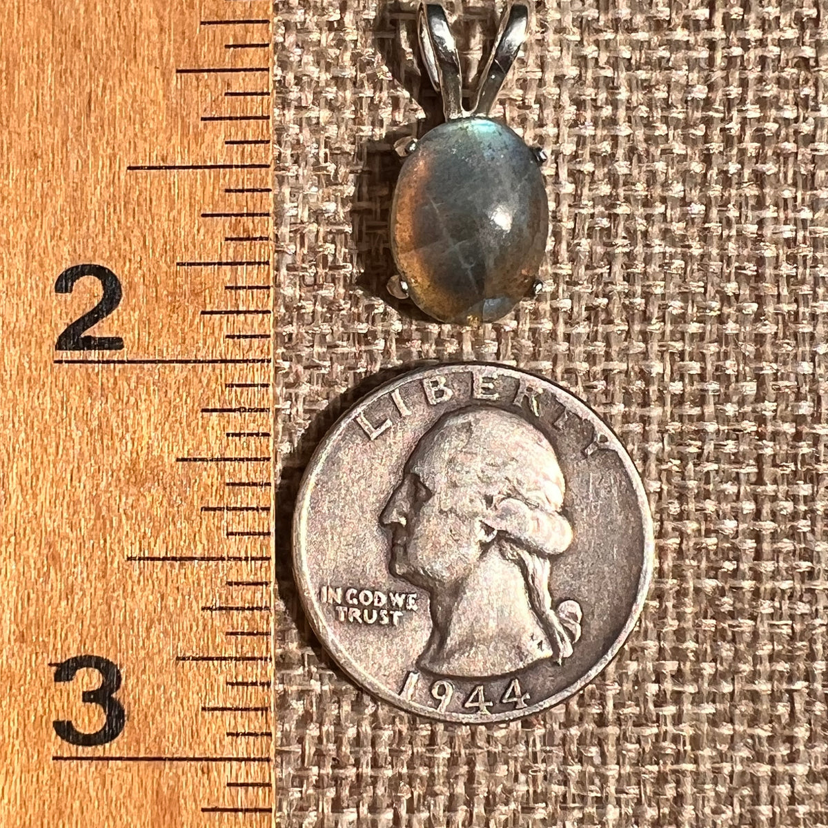 Labradorite Pendant Sterling Silver #8919-Moldavite Life