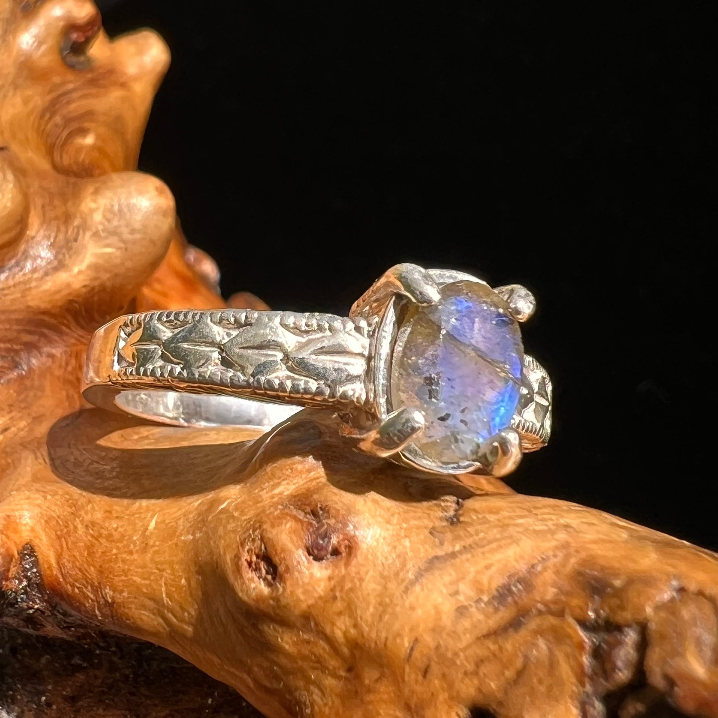 Labradorite Ring Sterling Silver Size 7.5 #5237-Moldavite Life