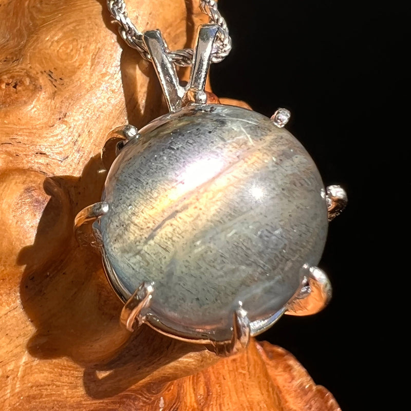 Labradorite Sphere Pendant Sterling Silver #5605-Moldavite Life