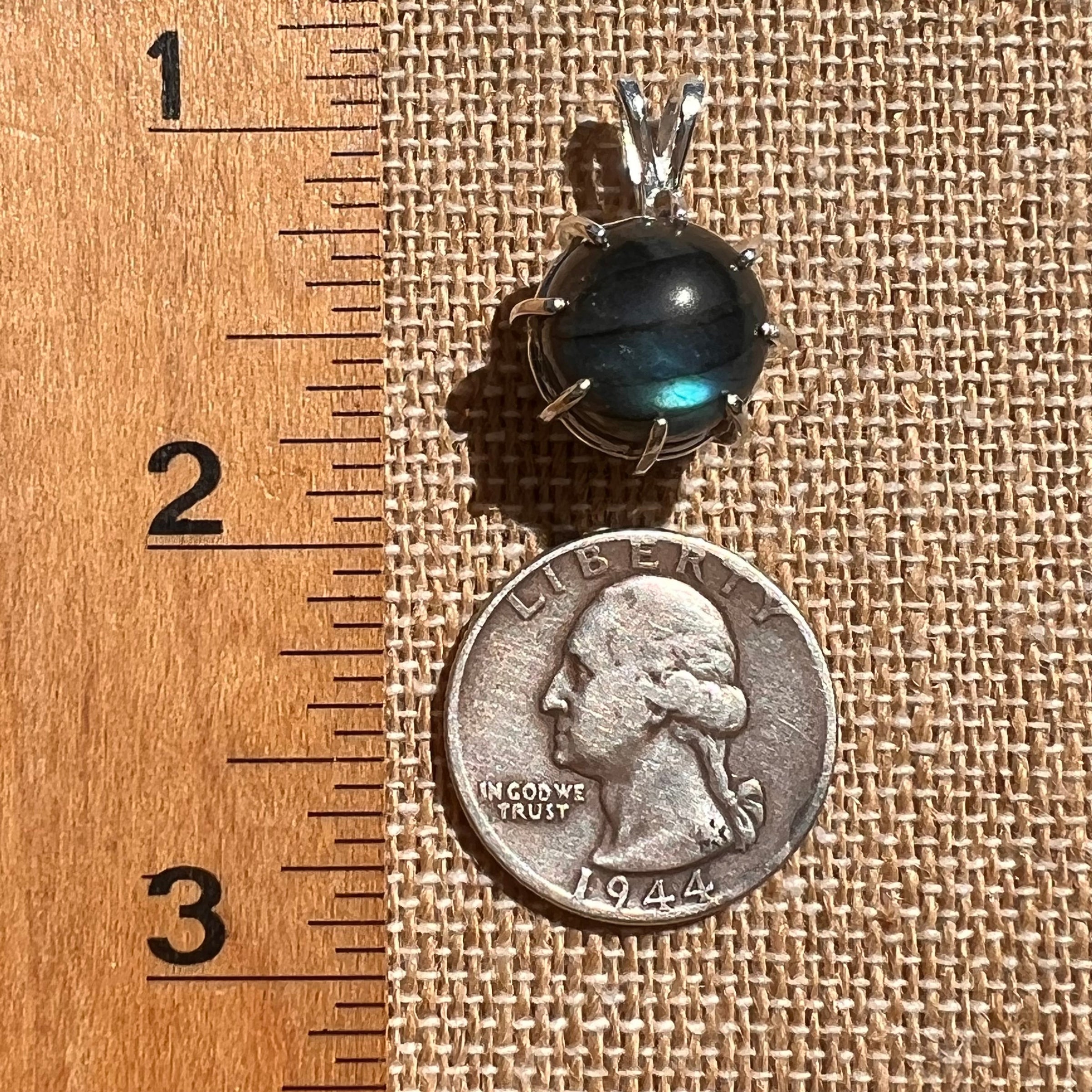 Labradorite Sphere Pendant Sterling Silver #5608-Moldavite Life