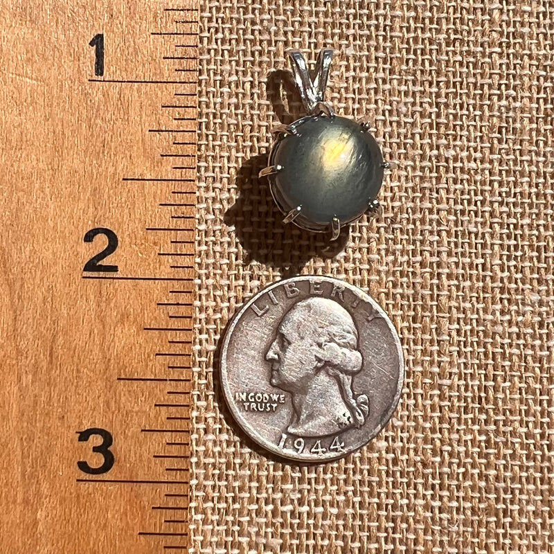Labradorite Sphere Pendant Sterling Silver #5610-Moldavite Life