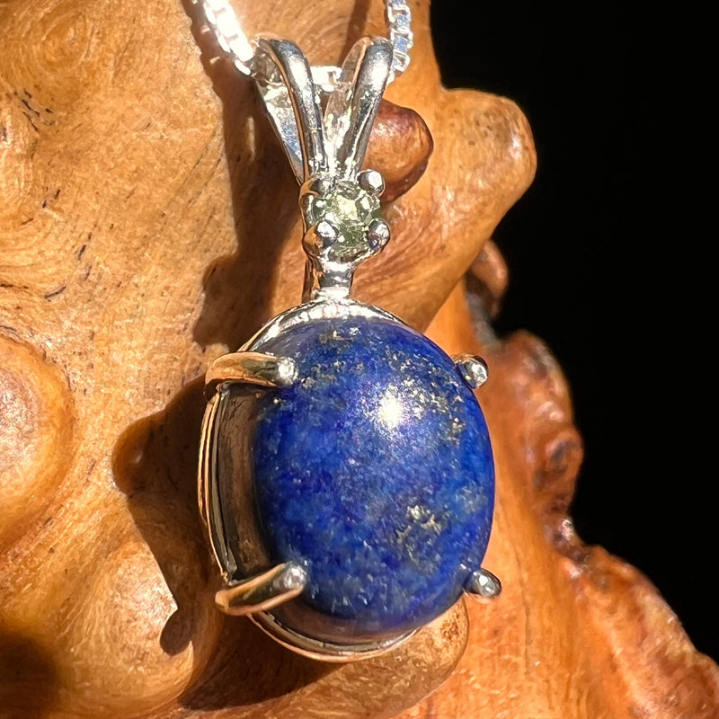 Lapis Lazuli & Moldavite Necklace Sterling Silver #6467