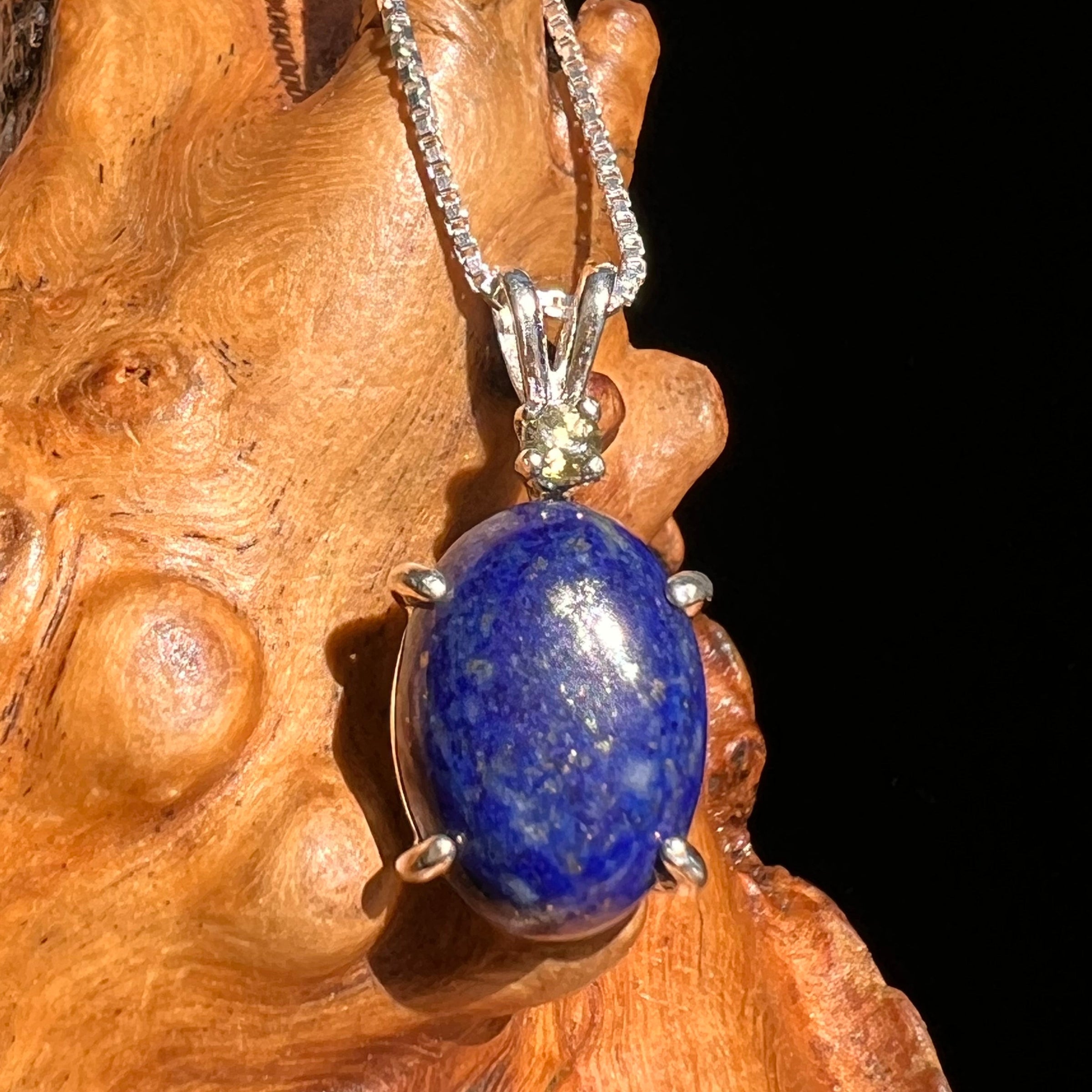 Lapis Lazuli & Moldavite Necklace Sterling Silver #6468