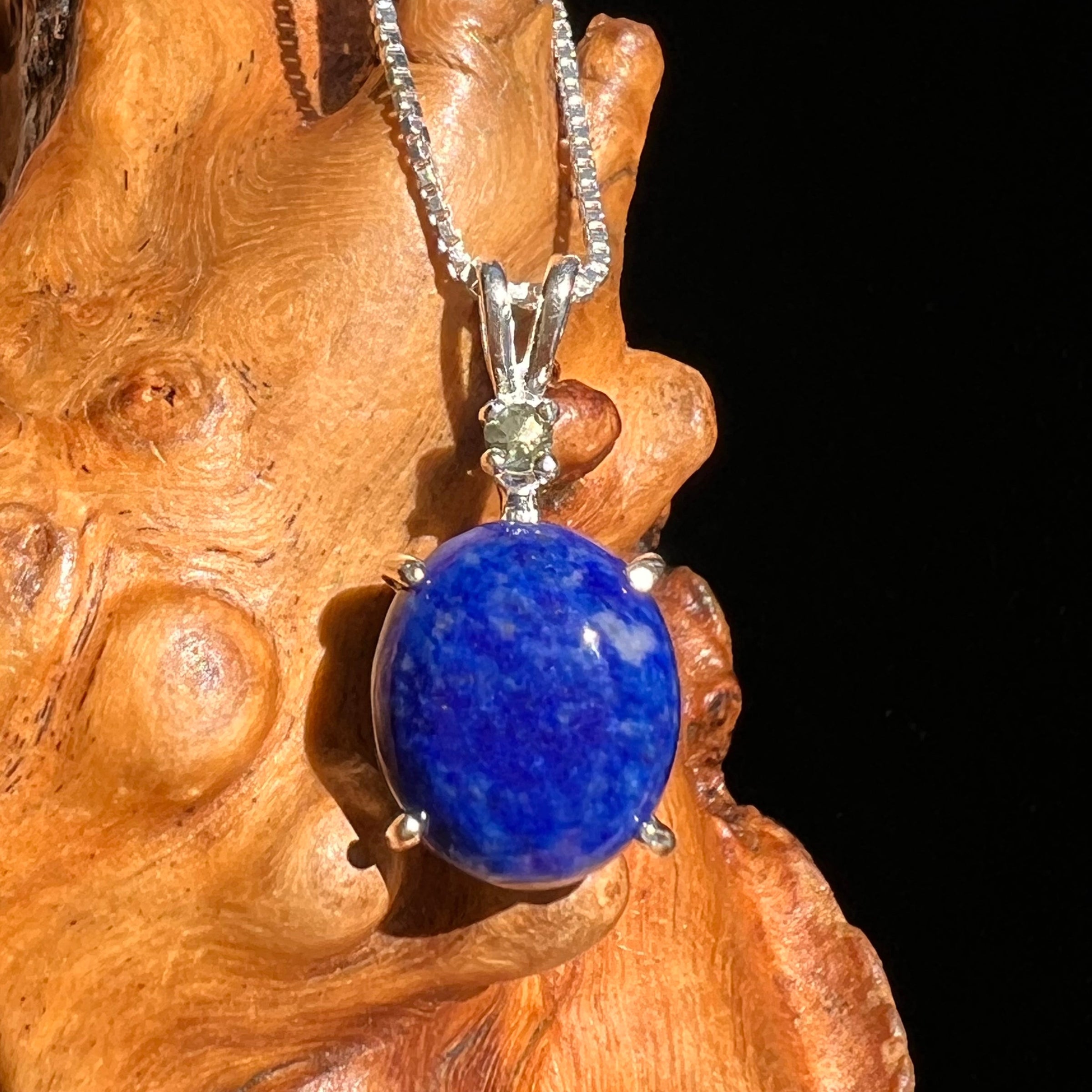 Lapis Lazuli & Moldavite Necklace Sterling Silver #6469