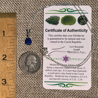 Lapis Lazuli & Moldavite Necklace Sterling Silver #8555-Moldavite Life