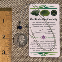 Lapis Lazuli & Moldavite Necklace Sterling Silver #8556-Moldavite Life
