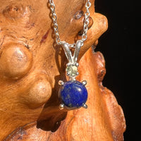 Lapis Lazuli & Moldavite Necklace Sterling Silver #8556-Moldavite Life