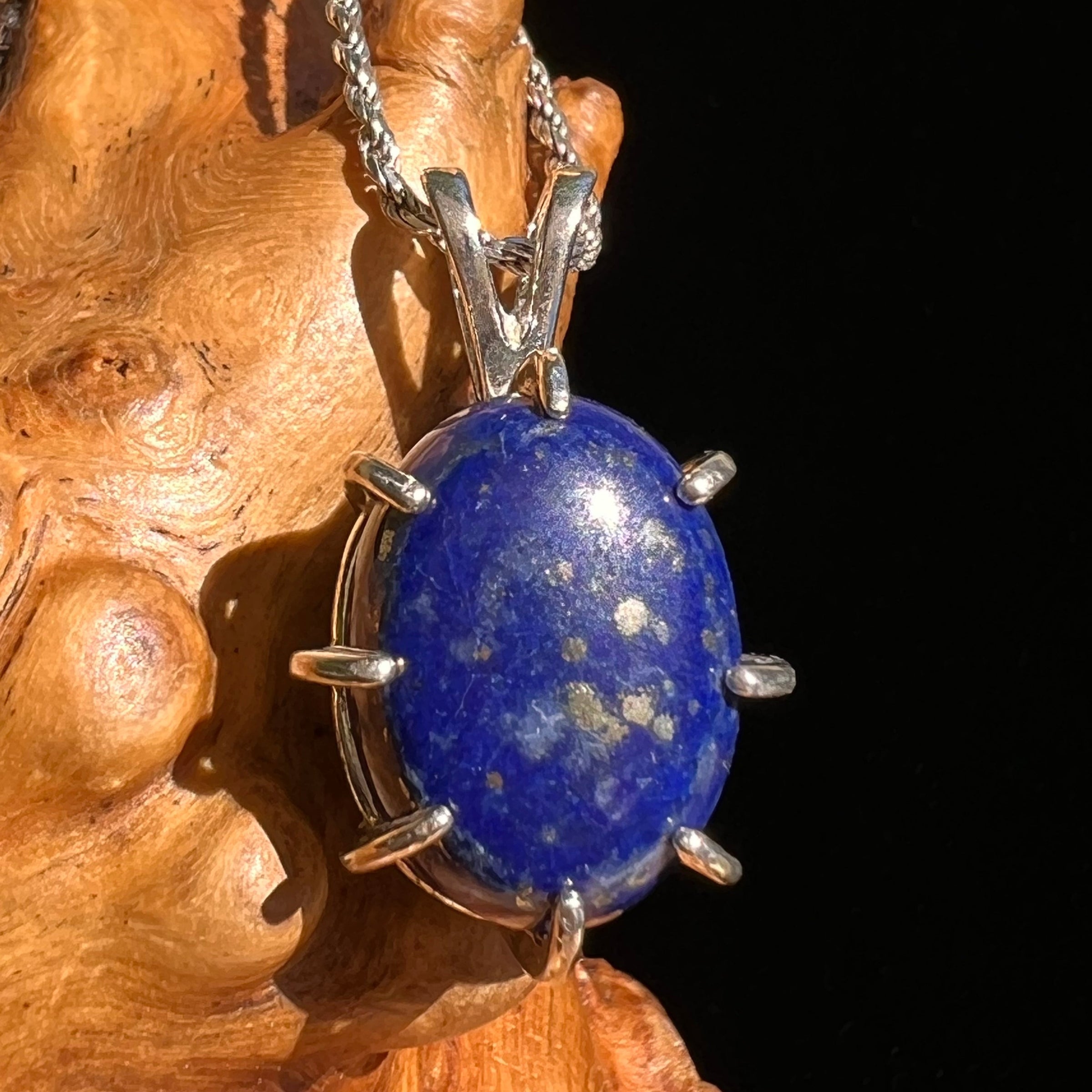 Lapis Lazuli & Moldavite Pendant Sterling Silver #6470