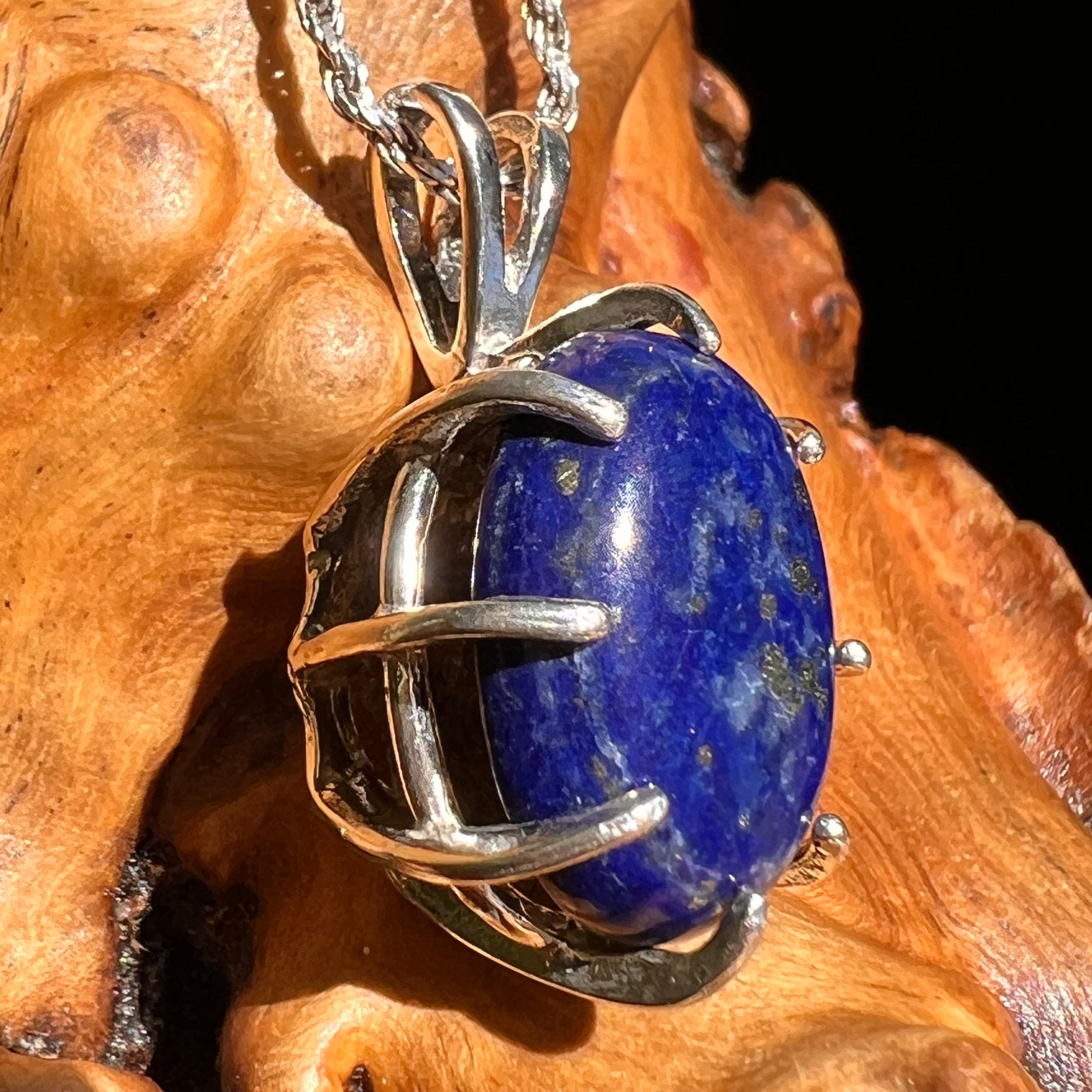 Lapis Lazuli & Moldavite Pendant Sterling Silver #6470