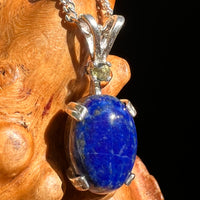 Lapis Lazuli & Moldavite Pendant Sterling Silver #8551-Moldavite Life