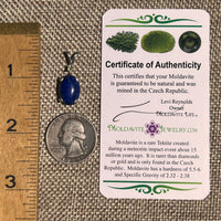 Lapis Lazuli & Moldavite Pendant Sterling Silver #8551-Moldavite Life