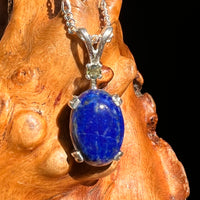 Lapis Lazuli & Moldavite Pendant Sterling Silver #8551-Moldavite Life