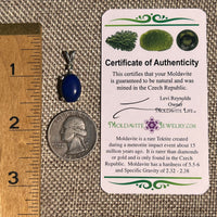 Lapis Lazuli & Moldavite Pendant Sterling Silver #8553-Moldavite Life