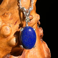 Lapis Lazuli & Moldavite Pendant Sterling Silver #8553-Moldavite Life