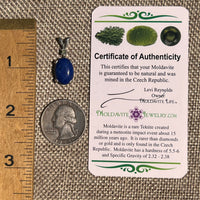 Lapis Lazuli & Moldavite Pendant Sterling Silver #8554-Moldavite Life