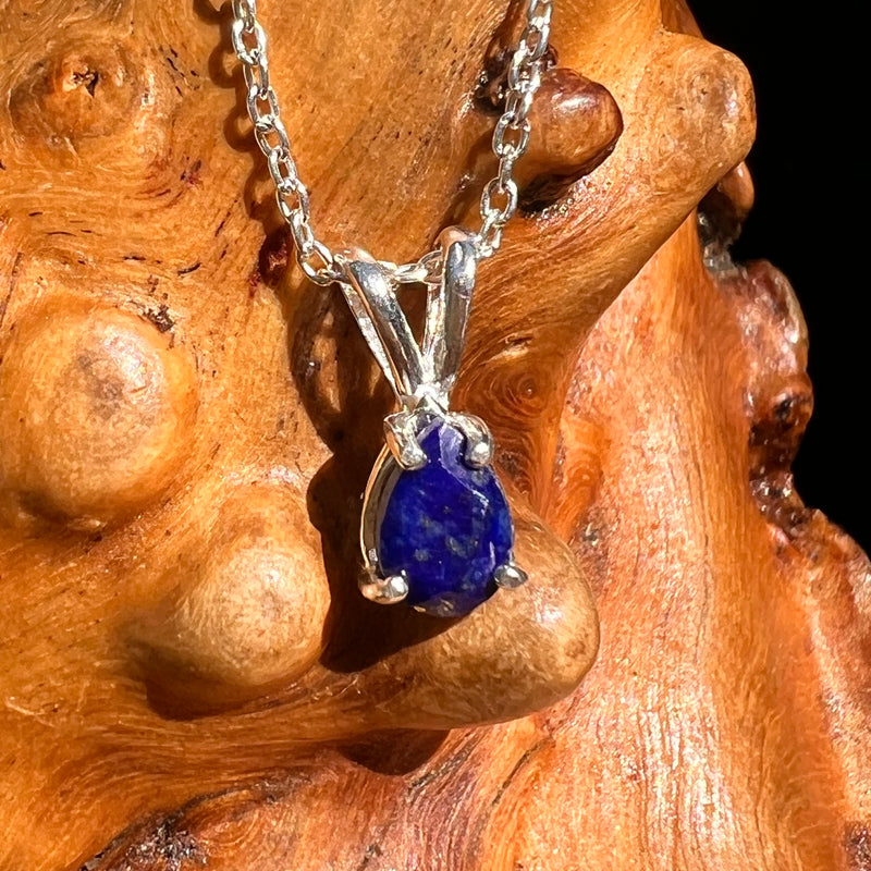 Lapis Lazuli Pear Necklace Sterling Silver #8558-Moldavite Life