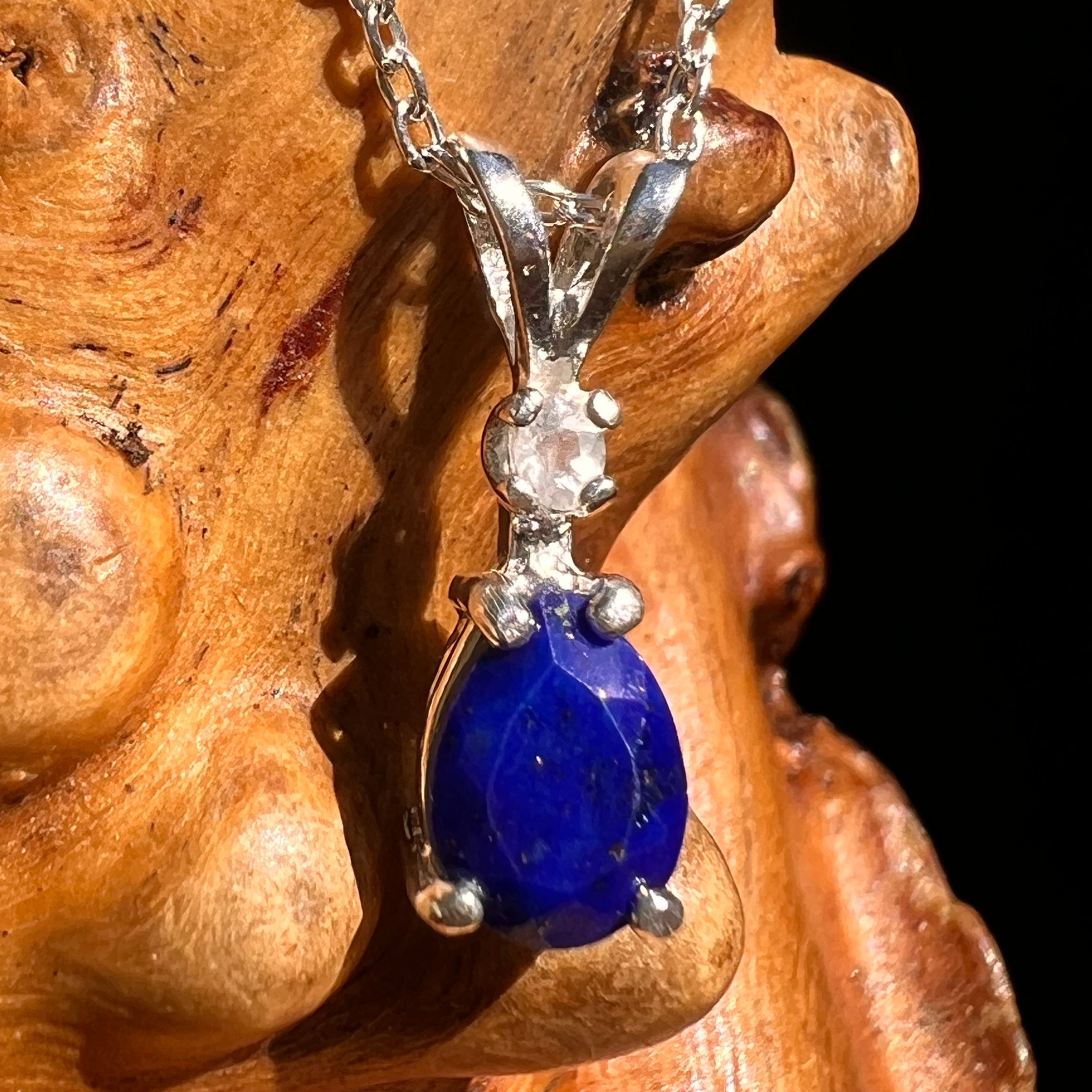 Lapis Lazuli & Phenakite Necklace Sterling Silver #8557-Moldavite Life