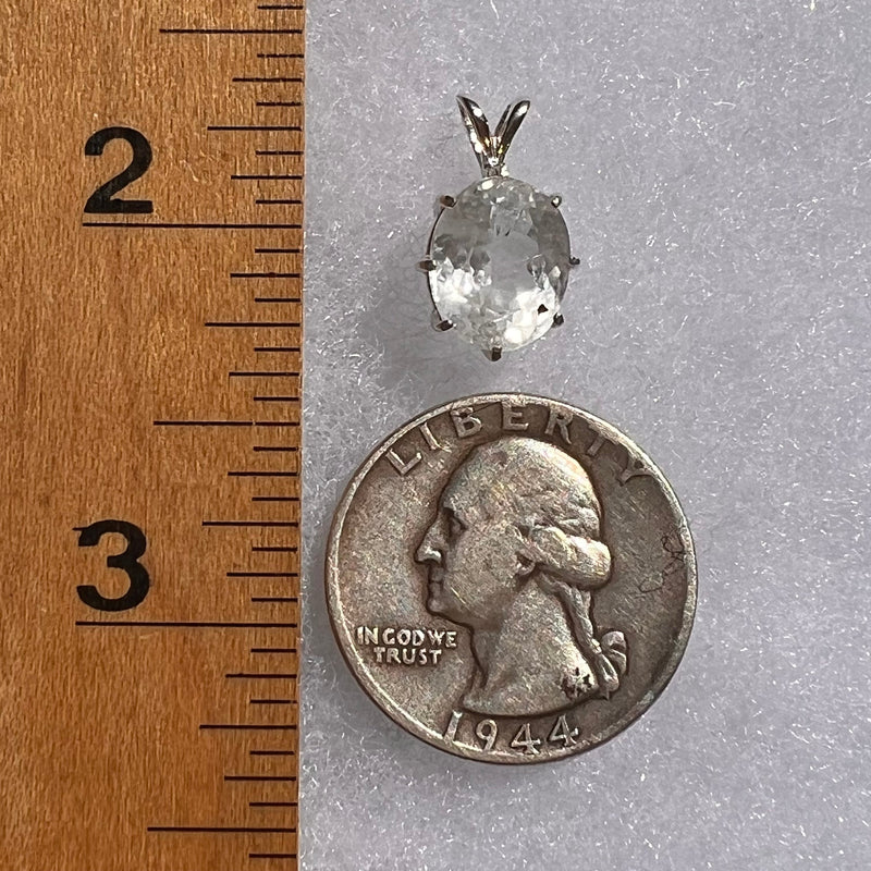 Large Phenacite Gem Pendant Sterling Silver #5283A-Moldavite Life