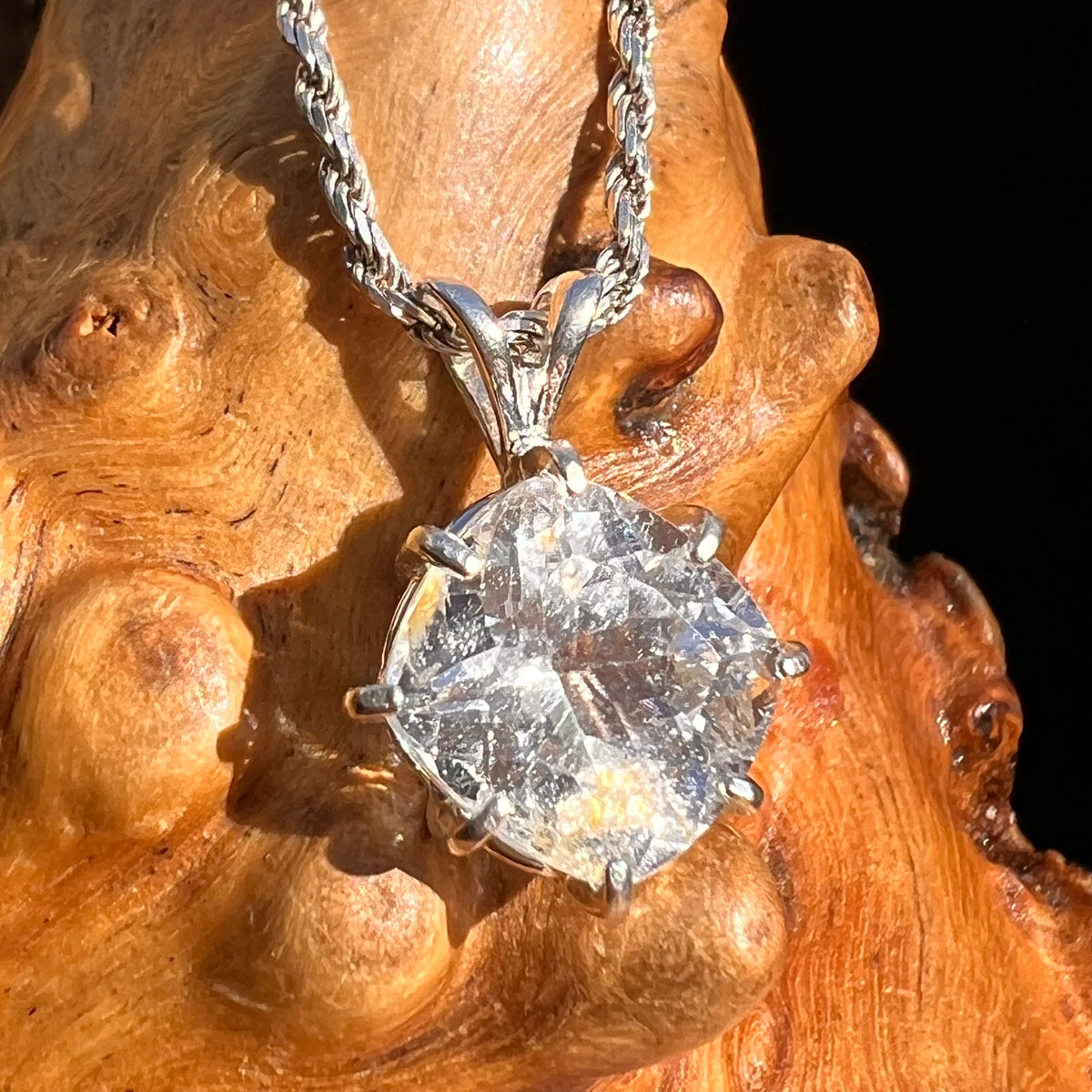 Large Phenacite Gem Pendant Sterling Silver #5284A-Moldavite Life