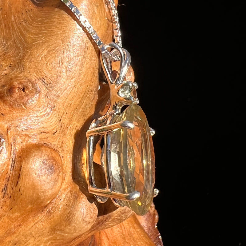Lemon Quartz & Moldavite Necklace Sterling Silver #6262-Moldavite Life