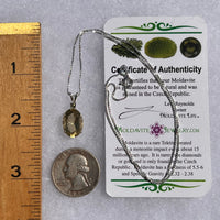Lemon Quartz & Moldavite Necklace Sterling Silver #6262-Moldavite Life