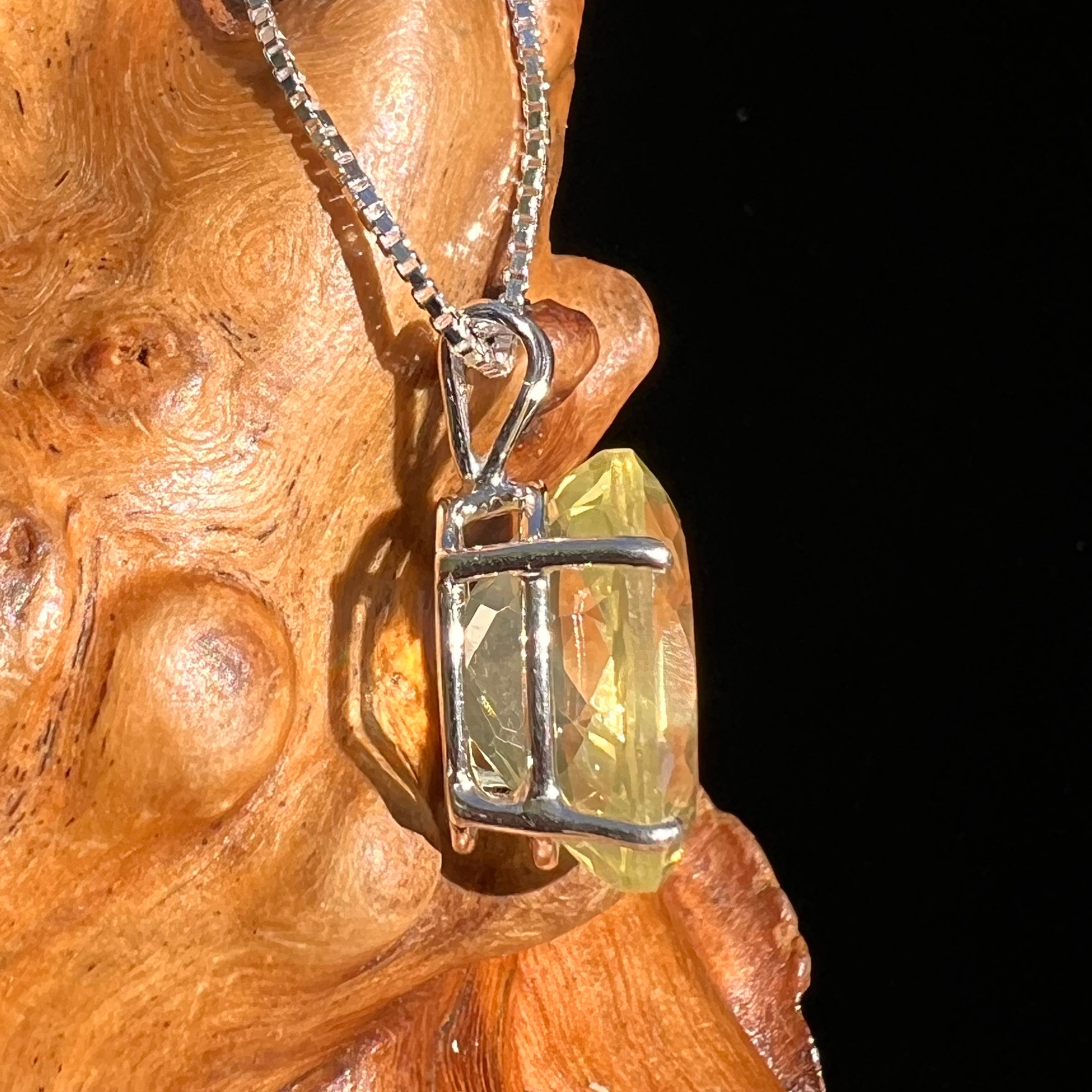 Lemon Quartz Pendant Sterling Silver #6263-Moldavite Life