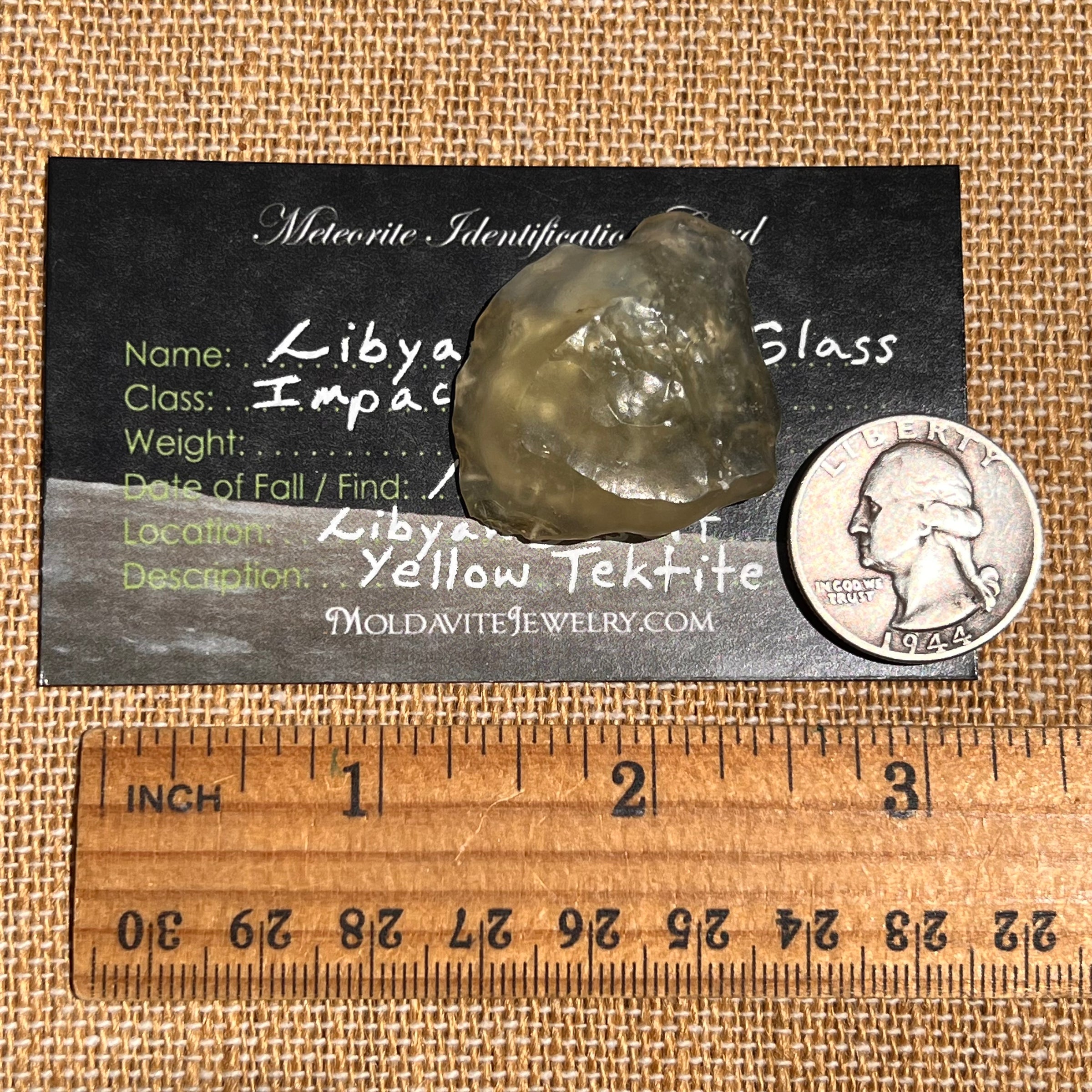 Libyan Desert Glass 11.5 grams #514-Moldavite Life