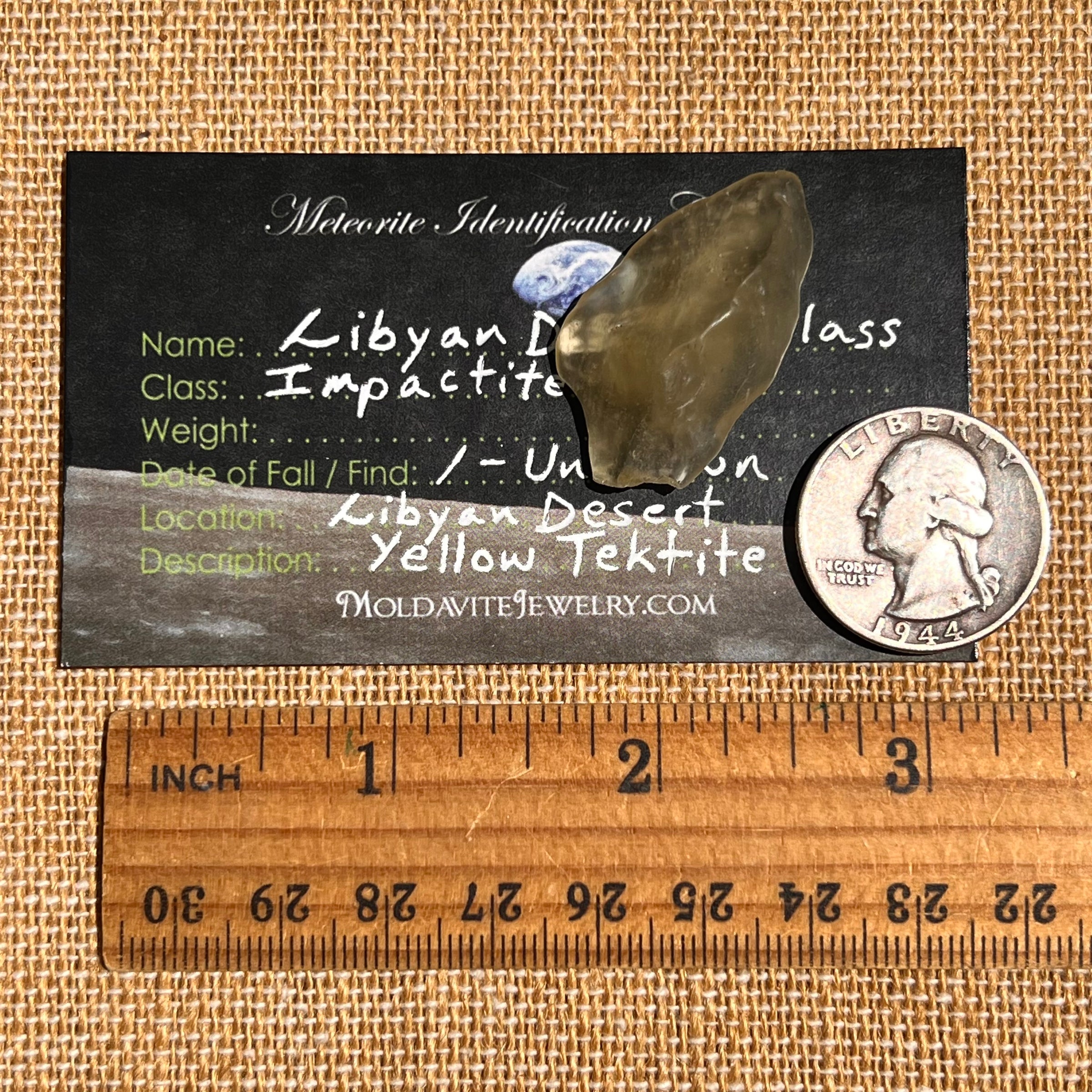 Libyan Desert Glass 5.9 grams #501-Moldavite Life