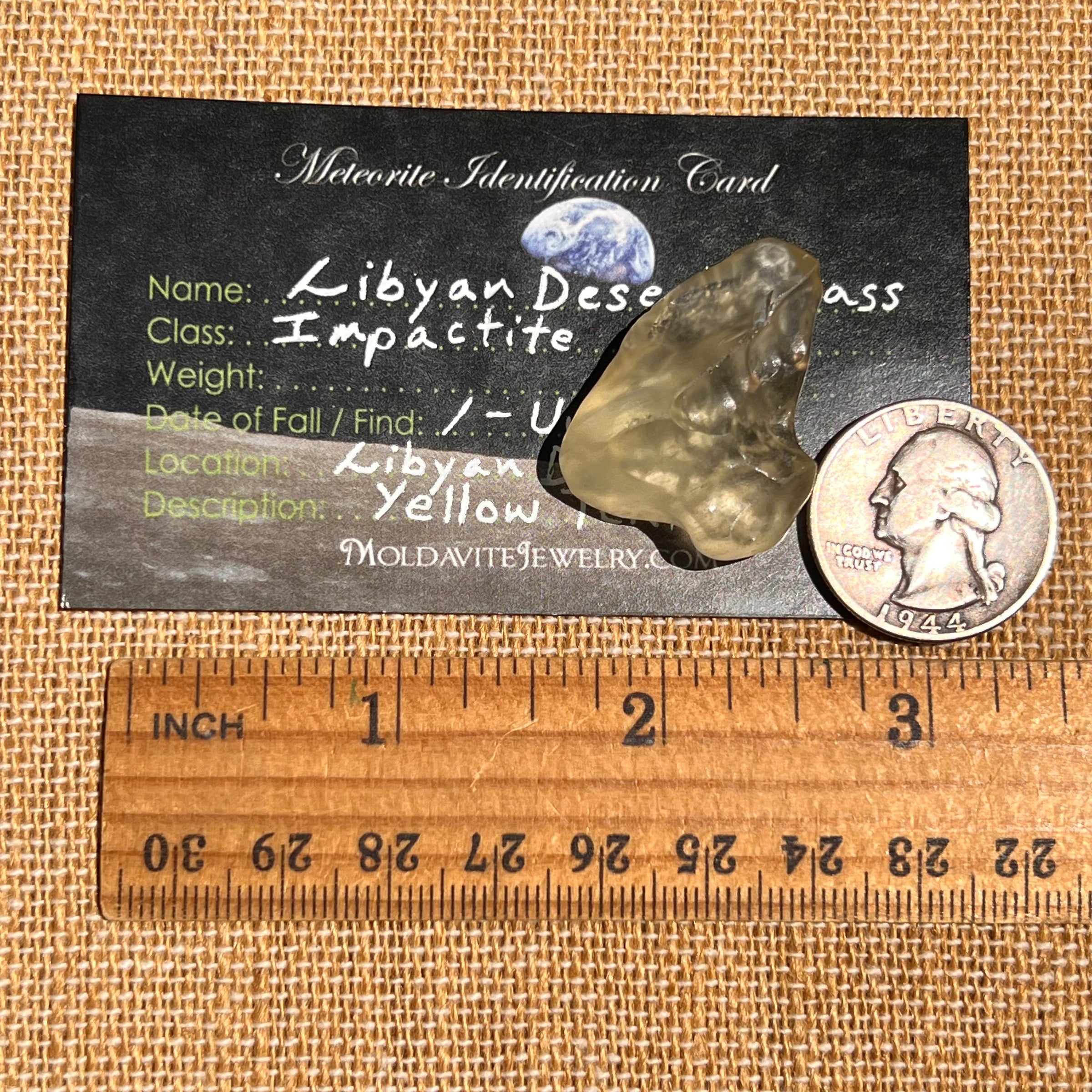 Libyan Desert Glass 9.3 grams #518-Moldavite Life