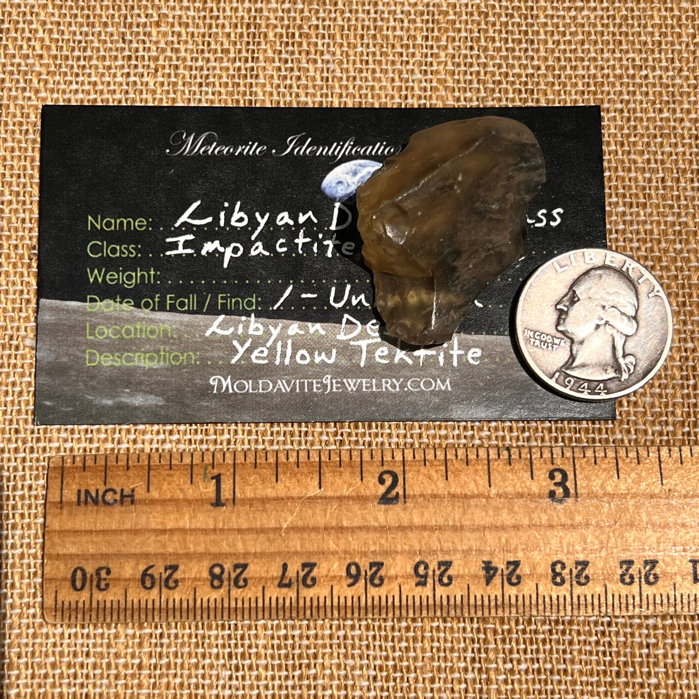 Libyan Desert Glass * Discounted * 13.2 grams #529-Moldavite Life