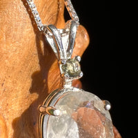 Libyan Desert Glass & Moldavite Necklace Sterling #5199-Moldavite Life